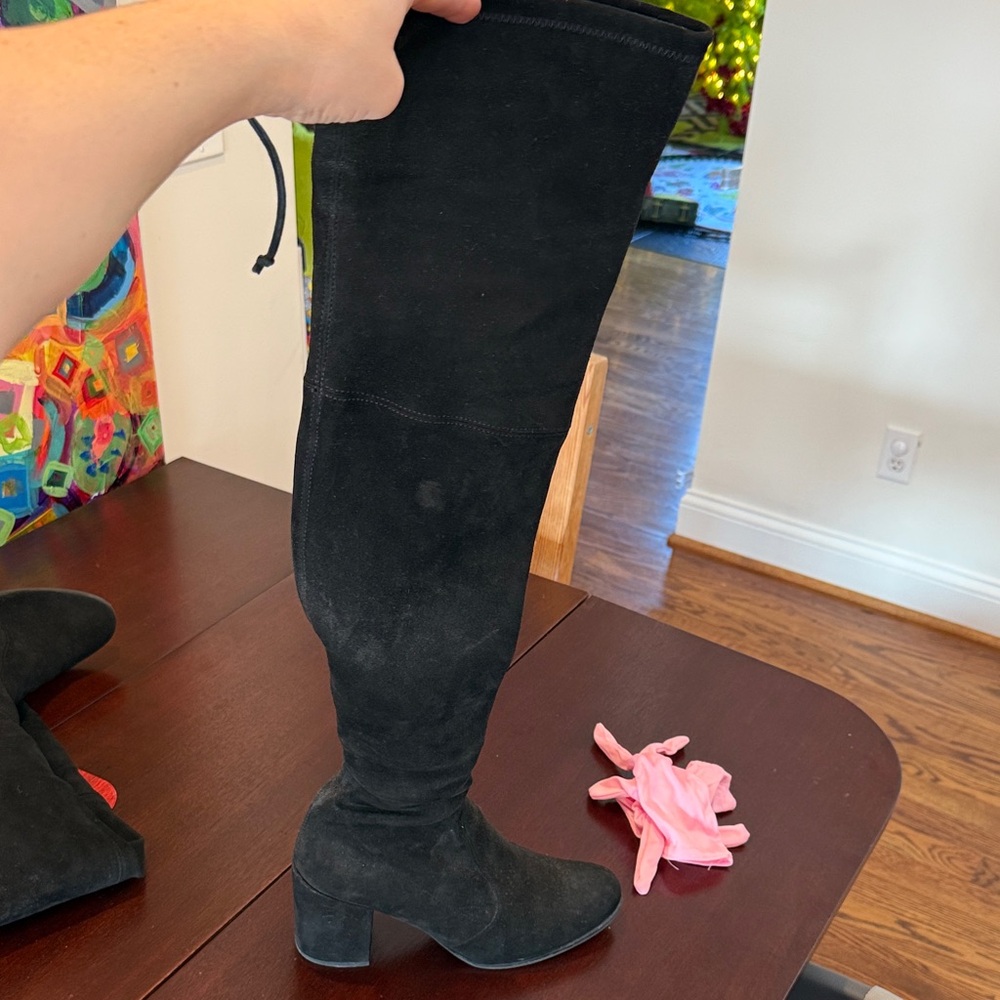 Stuart Weitzman Suede Black Over the Knee Boots